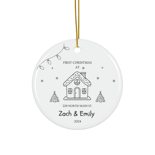 Custom New House Christmas Ornament - Custom Name Ornament - First Christmas at New House Ornament - Personalized Christmast Gift - Personalized Couple Gift for Christmas