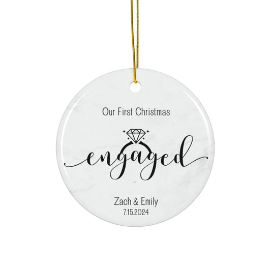 First Christmas Engaged Ornament - Engaged Ornament - First Christmas Engaged Gift - Personalized Christmas Gift for Her - Personalized Christmas Gift for Him - Christmas Couple Gift Ideas