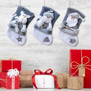 Christmas Stockings Three-dimensional 3D Stockings Santa Claus Snowman Elk Figurine Stockings Gift Candy Bag Christmas Sock Christmas Decor