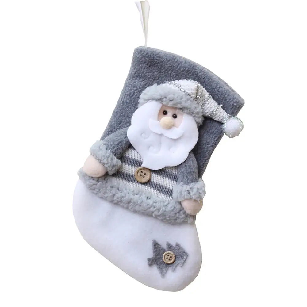 Christmas Stockings Three-dimensional 3D Stockings Santa Claus Snowman Elk Figurine Stockings Gift Candy Bag Christmas Sock Christmas Decor