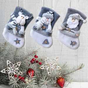 Christmas Stockings Three-dimensional 3D Stockings Santa Claus Snowman Elk Figurine Stockings Gift Candy Bag Christmas Sock Christmas Decor