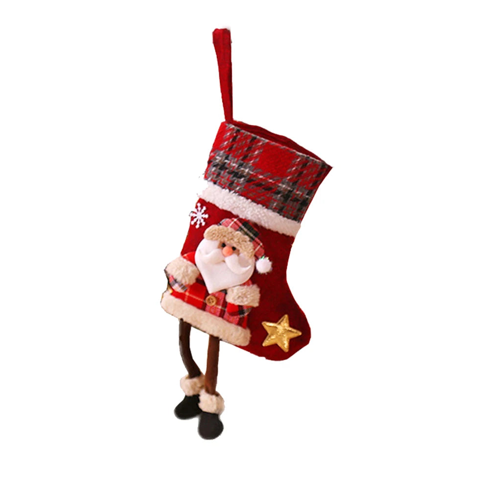 Large Christmas Stockings Knitted Faceless Santa Gnome Doll Socks Xmas Candy Gift Bag Christmas Tree Pendant New Year Home Decor