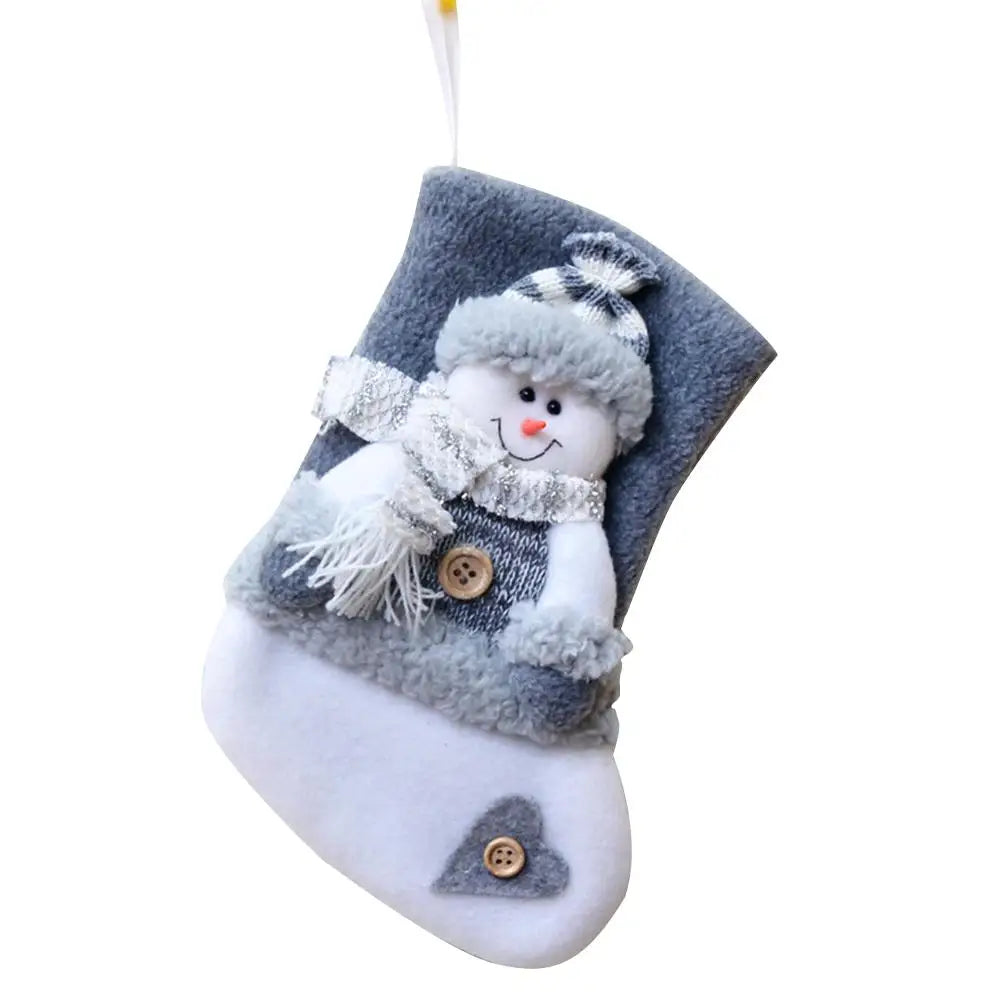 Christmas Stockings Three-dimensional 3D Stockings Santa Claus Snowman Elk Figurine Stockings Gift Candy Bag Christmas Sock Christmas Decor