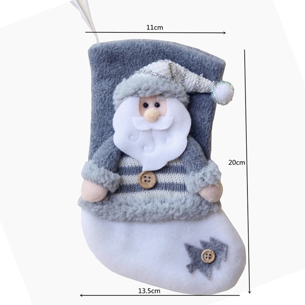 Christmas Stockings Three-dimensional 3D Stockings Santa Claus Snowman Elk Figurine Stockings Gift Candy Bag Christmas Sock Christmas Decor