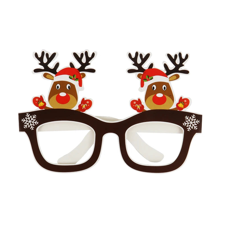 Christmas Costume Accessories Christmas Glasses Christmast Funky Costume Santa Claus Xmas Tree Elk Paper Glasses Frame Christmas Glasses Photo Prop Christmas Decorations Christmas Family Costume Accessories