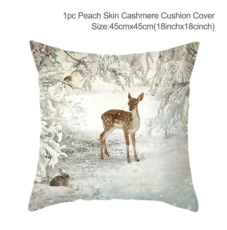 Christmas Pillowcase Christmas Cushion Cover Christmas Decorations for Home Christmas Ornament Gift New Year Home Decor Winter Cushion Cover