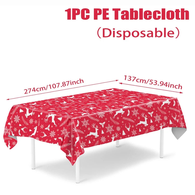 Christmas Tablecloth Santa Claus Tablecloth Elk Tablecloth Christmas Decors for Home Table Cover Christmas Ornament New Year Decor