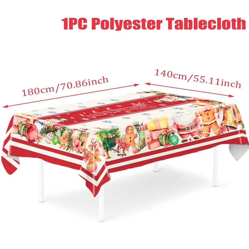 Christmas Tablecloth Santa Claus Tablecloth Elk Tablecloth Christmas Decors for Home Table Cover Christmas Ornament New Year Decor