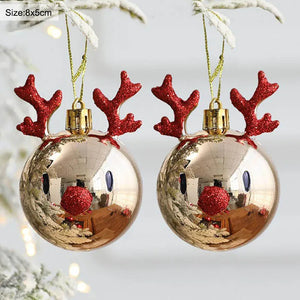 Elk Christmas Balls Ornaments Xmas Tree Hanging Bauble Pendant Christmas Decorations for Home New Year Party Ornaments Christmas Ornaments Set of 2 Unique Christmas Ornaments