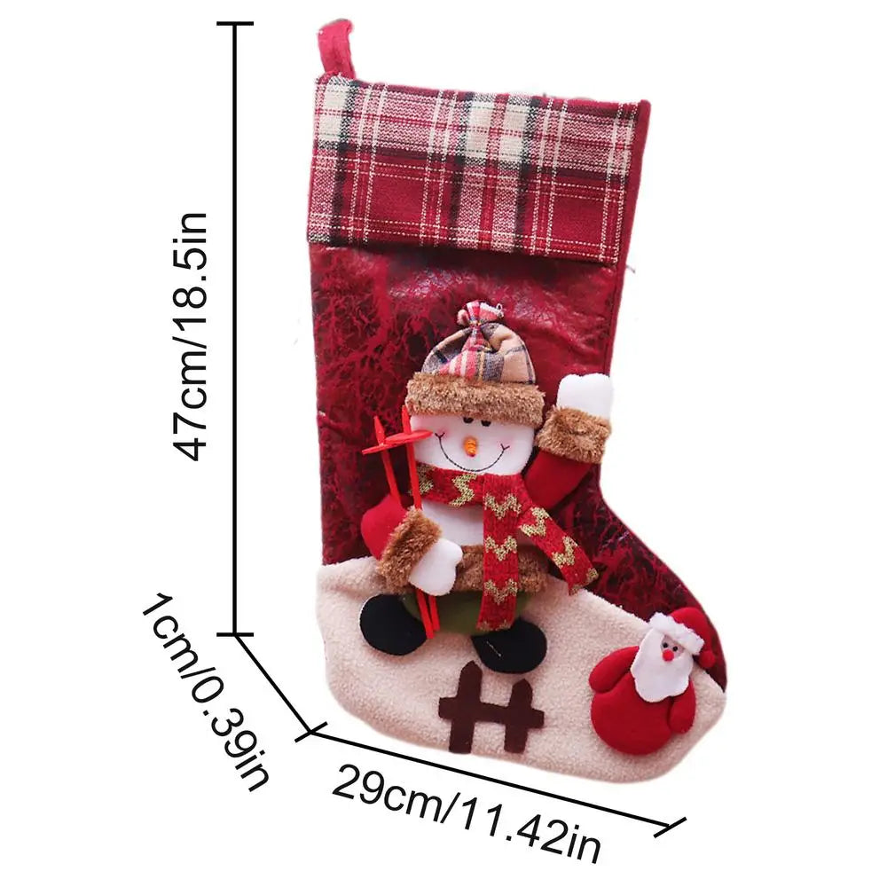 Christmas Stockings Christmas Tree Cute Stockings Holiday Stockings Christmas Stuffers Candy Bag Christmas Gift Bag Santa Elk Socks Fireplace Decorations