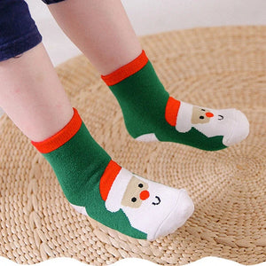 Children's Christmas Terry Socks Plush Thick Warm Socks Comfortable Cartoon Socks Kids Santa Socks Snowflake Socks Baby Boys and Girls Socks