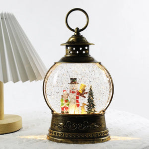 Vintage Christmas Lamp Christmas Decoration Wind Lamp Music Box Crystal Ball Lantern Christmas Lights Ornaments Christmas Gifts