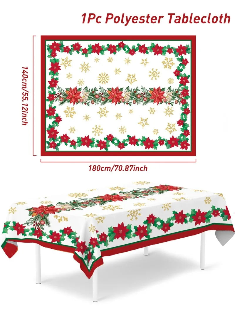 Christmas Tablecloth Santa Claus Tablecloth Elk Tablecloth Christmas Decors for Home Table Cover Christmas Ornament New Year Decor