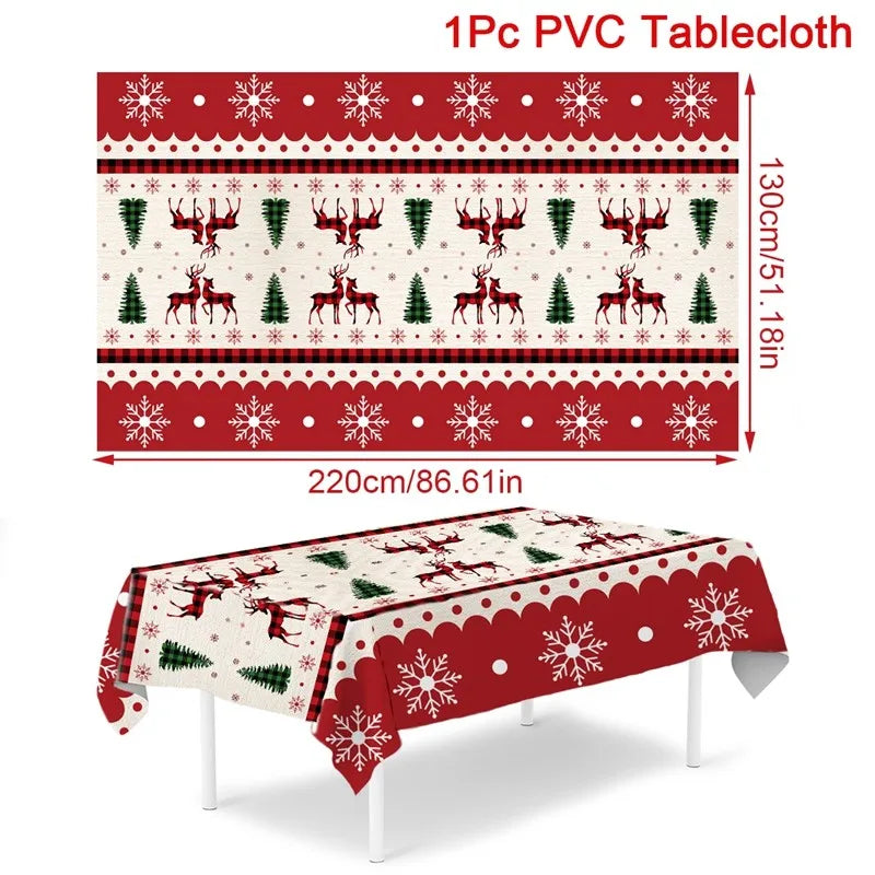 Christmas Tablecloth Santa Claus Tablecloth Elk Tablecloth Christmas Decors for Home Table Cover Christmas Ornament New Year Decor