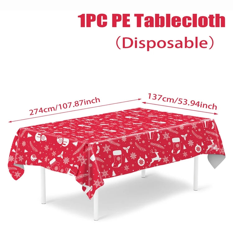 Christmas Tablecloth Santa Claus Tablecloth Elk Tablecloth Christmas Decors for Home Table Cover Christmas Ornament New Year Decor