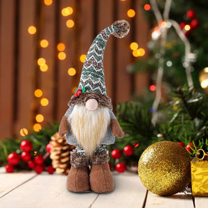 New Christmas Doll Decoration Desktop Sled Elf Ski Gnome with Led Light Christmas Home Decorations New Year Dolls Christmas Ornaments Gift for Her