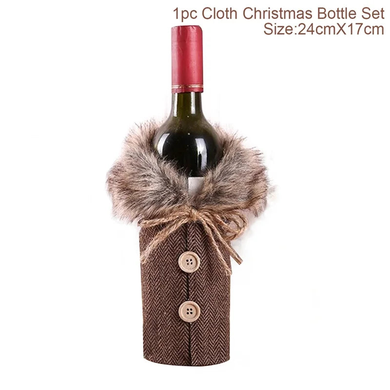 Christmas Wine Bottle Cover Christmas Decorations For Home Christmas Ornament Gifts New Year Decorations