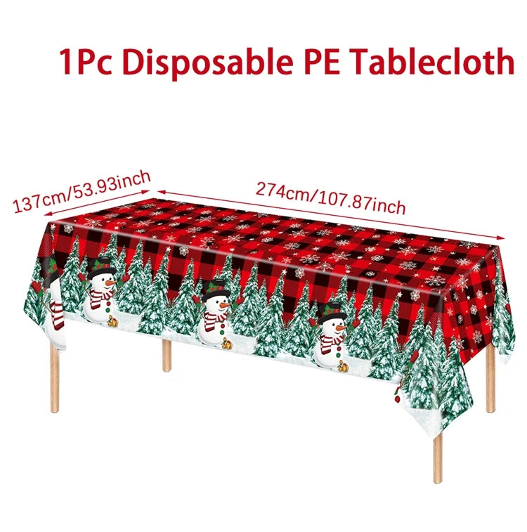 Christmas Tablecloth Santa Claus Tablecloth Elk Tablecloth Christmas Decors for Home Table Cover Christmas Ornament New Year Decor