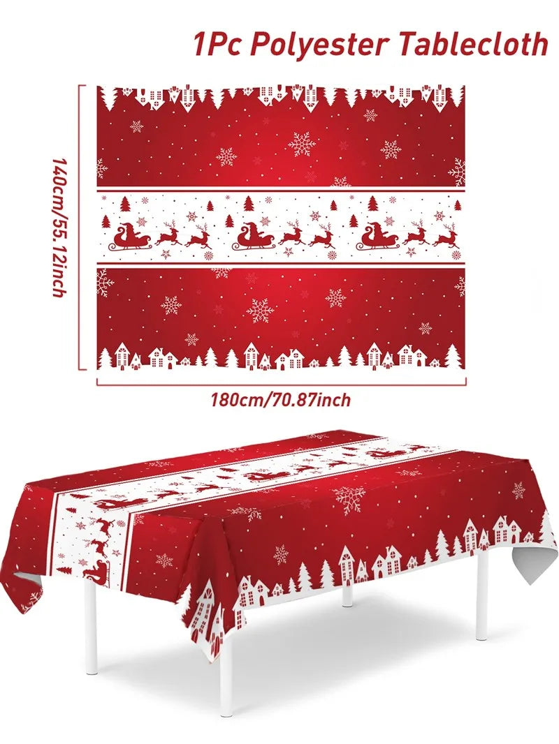 Christmas Tablecloth Santa Claus Tablecloth Elk Tablecloth Christmas Decors for Home Table Cover Christmas Ornament New Year Decor