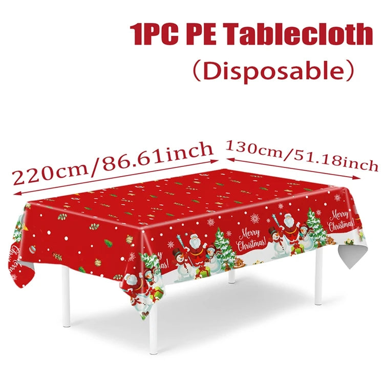 Christmas Tablecloth Santa Claus Tablecloth Elk Tablecloth Christmas Decors for Home Table Cover Christmas Ornament New Year Decor