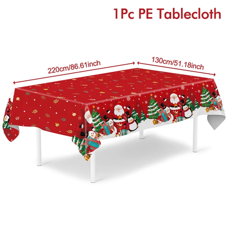 Christmas Tablecloth Santa Claus Tablecloth Elk Tablecloth Christmas Decors for Home Table Cover Christmas Ornament New Year Decor