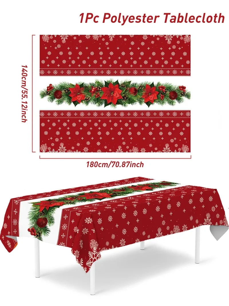 Christmas Tablecloth Santa Claus Tablecloth Elk Tablecloth Christmas Decors for Home Table Cover Christmas Ornament New Year Decor