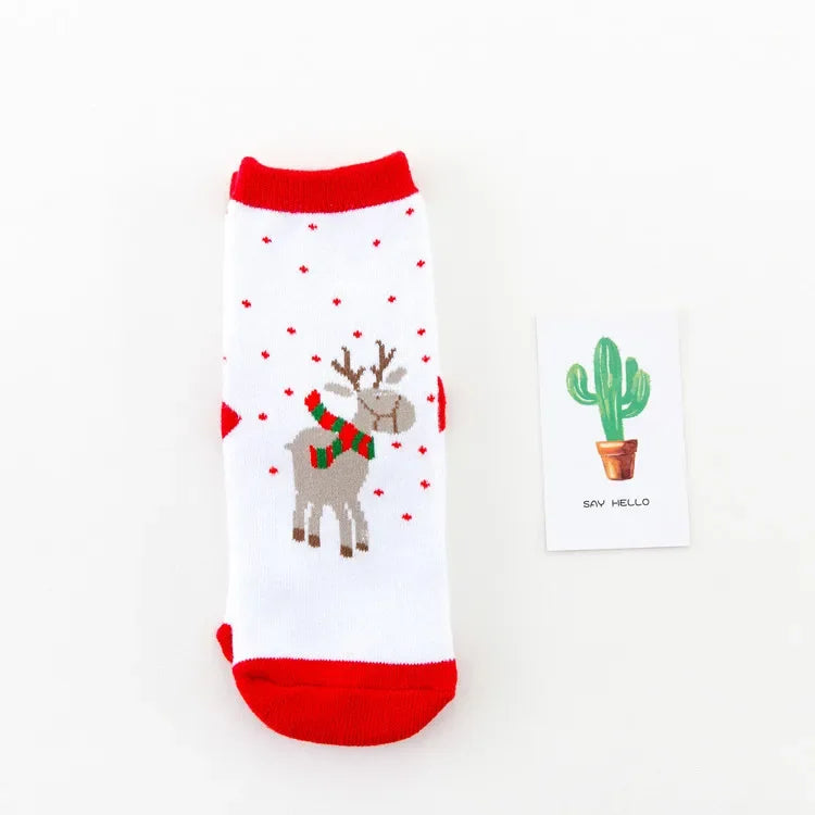 Children's Christmas Terry Socks Plush Thick Warm Socks Comfortable Cartoon Socks Kids Santa Socks Snowflake Socks Baby Boys and Girls Socks