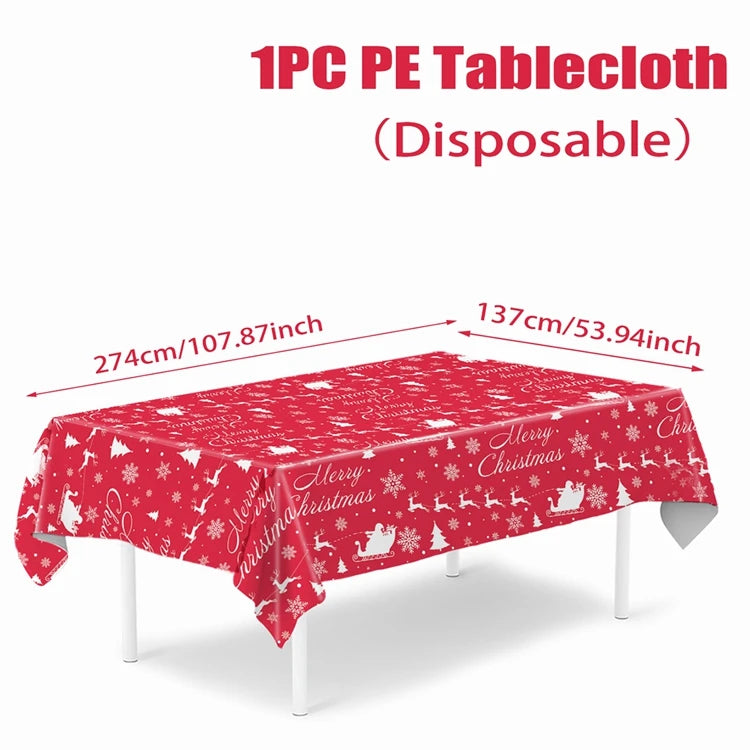 Christmas Tablecloth Santa Claus Tablecloth Elk Tablecloth Christmas Decors for Home Table Cover Christmas Ornament New Year Decor