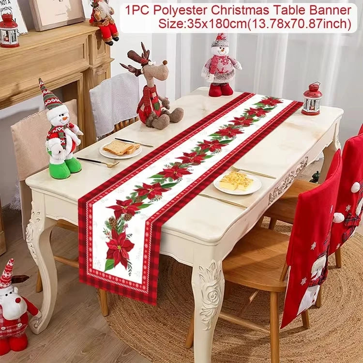 Christmas Table Runner Christmas Decoration for Home Table Runner Christmas Ornament New Year Gifts Home Decor Gifts