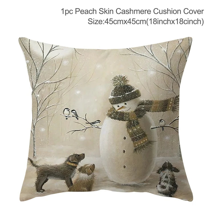 Christmas Pillowcase Christmas Cushion Cover Christmas Decorations for Home Christmas Ornament Gift New Year Home Decor Winter Cushion Cover