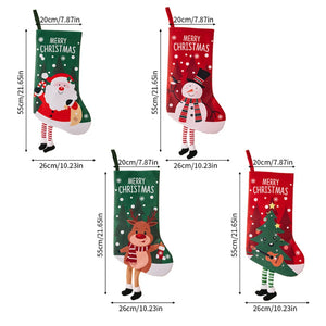 Christmas Stocking Large Stockings Santa Snowman Candy Bag Gift Socks Tree Christmas Ornament Decorations for Family Holiday Christmas Party Decor