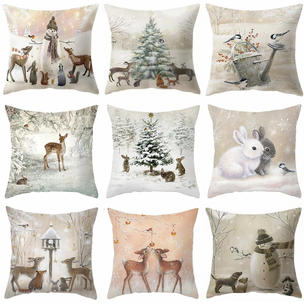 Christmas Pillowcase Christmas Cushion Cover Christmas Decorations for Home Christmas Ornament Gift New Year Home Decor Winter Cushion Cover