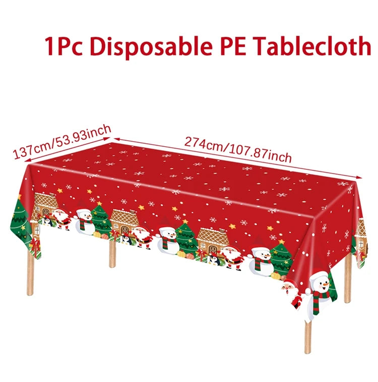 Christmas Tablecloth Santa Claus Tablecloth Elk Tablecloth Christmas Decors for Home Table Cover Christmas Ornament New Year Decor