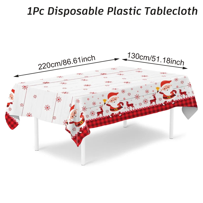 Christmas Tablecloth Santa Claus Tablecloth Elk Tablecloth Christmas Decors for Home Table Cover Christmas Ornament New Year Decor