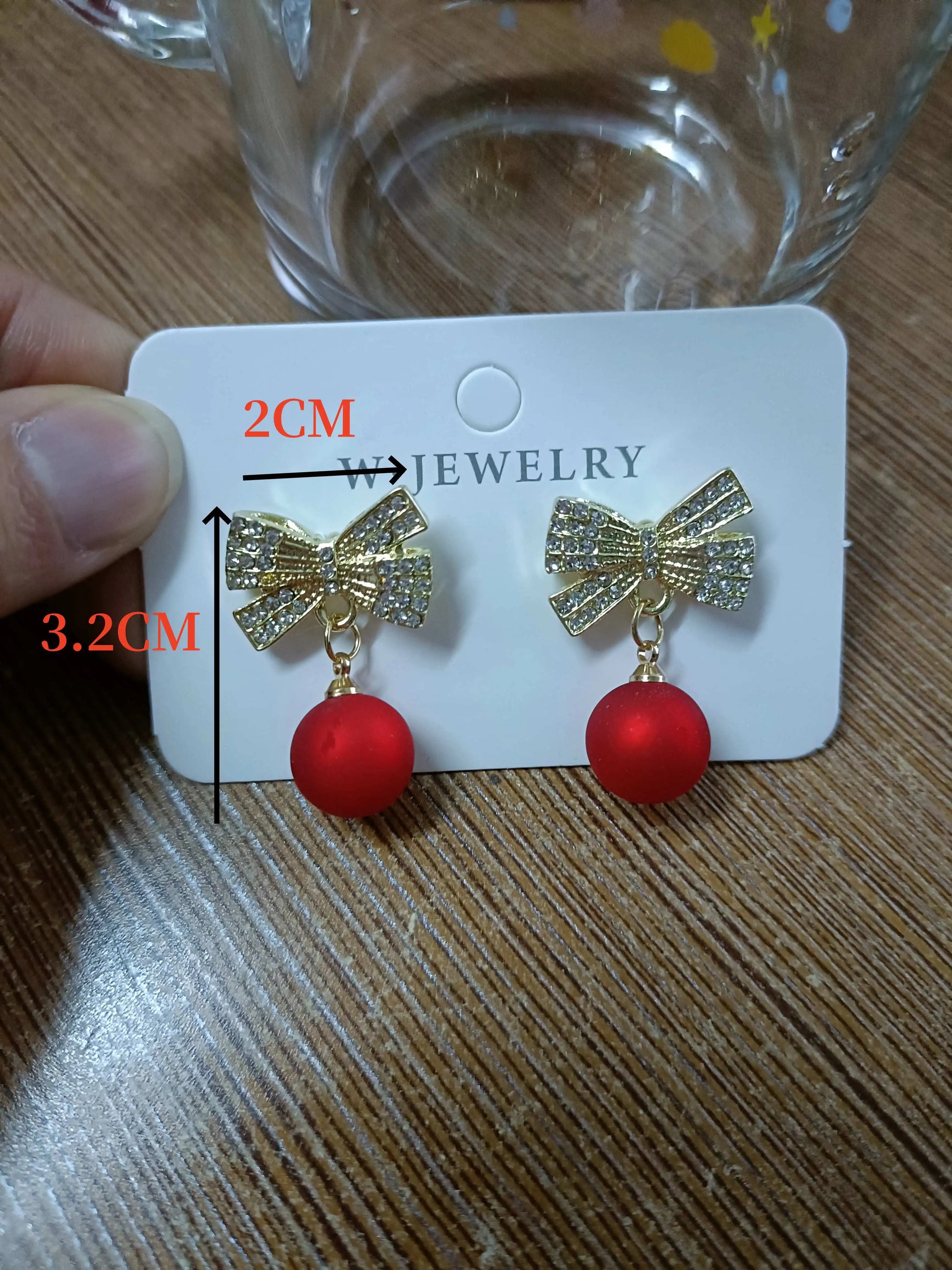 Red Earrings Christmas Earrings Bow knot Drop Earrings for Women Red Pearl Earring Christmas Party Earrings Christmas Jewellery Gift set