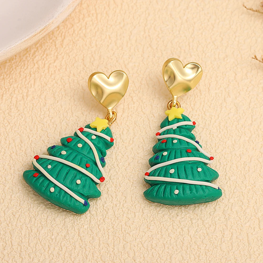 Christmas Earrings for Women Festival Gifts for Women Clay Drop Earrings 3D Handmade Earrings Xmas Accessories Snowman Earring Christmas Party Jewellery Christmas Costume Accessories