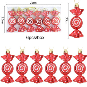 Christmas Lollipop Ornament Candy Cane Pendant Ornament Xmas Tree Hanging Ball Ornaments Christmas Decorations for Home New Year Gift Bulk Christmas Ornaments