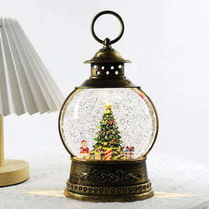 Vintage Christmas Lamp Christmas Decoration Wind Lamp Music Box Crystal Ball Lantern Christmas Lights Ornaments Christmas Gifts