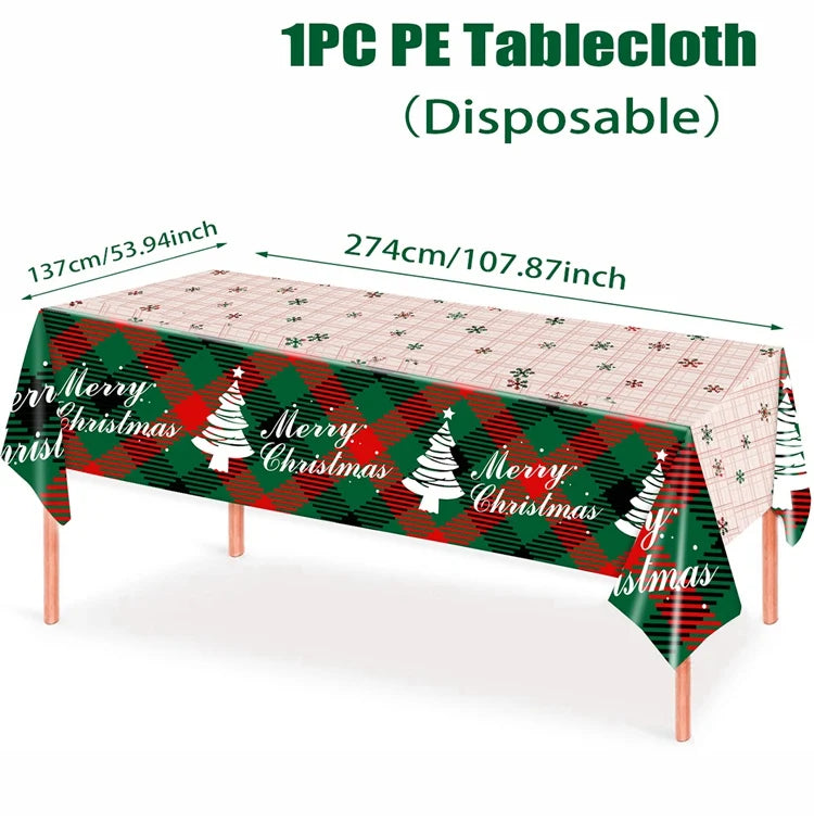 Christmas Tablecloth Santa Claus Tablecloth Elk Tablecloth Christmas Decors for Home Table Cover Christmas Ornament New Year Decor