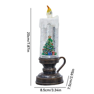 Glittering Christmas Candle Decor Snow Globe Candle Battery Operated LED Flameless Candle Glitter Lamp Christmas Party Decor ﻿Christmas Gift Christmas Candle and Lamp