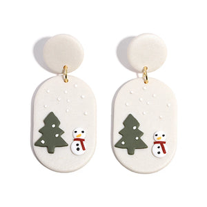 Christmas Earrings for Women Festival Gifts for Women Clay Drop Earrings 3D Handmade Earrings Xmas Accessories Snowman Earring Christmas Party Jewellery Christmas Costume Accessories