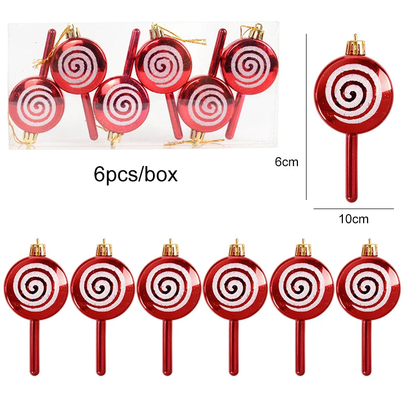 Christmas Lollipop Ornament Candy Cane Pendant Ornament Xmas Tree Hanging Ball Ornaments Christmas Decorations for Home New Year Gift Bulk Christmas Ornaments