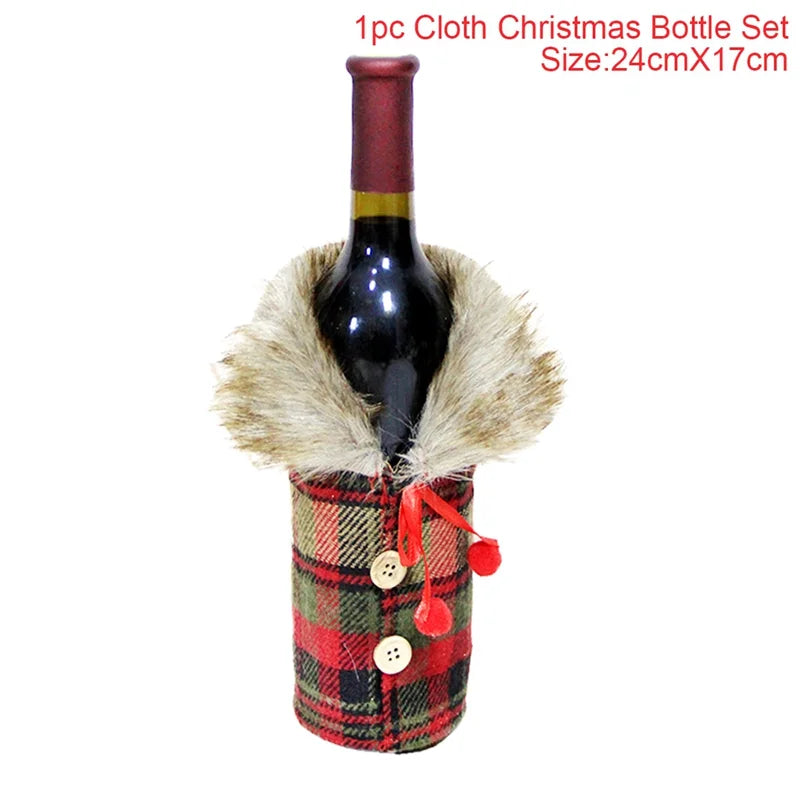 Christmas Wine Bottle Cover Christmas Decorations For Home Christmas Ornament Gifts New Year Decorations