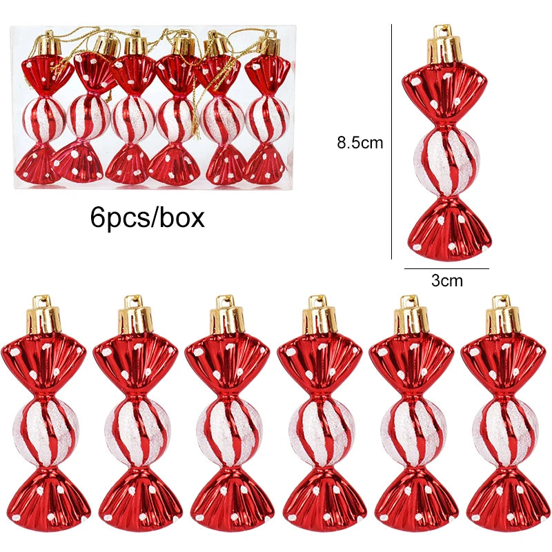 Christmas Lollipop Ornament Candy Cane Pendant Ornament Xmas Tree Hanging Ball Ornaments Christmas Decorations for Home New Year Gift Bulk Christmas Ornaments