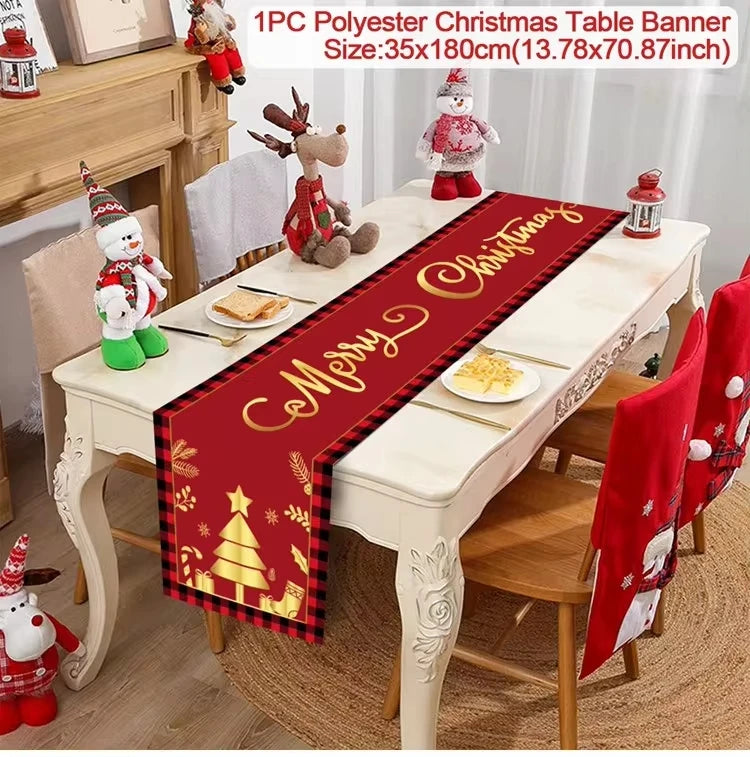 Christmas Table Runner Christmas Decoration for Home Table Runner Christmas Ornament New Year Gifts Home Decor Gifts