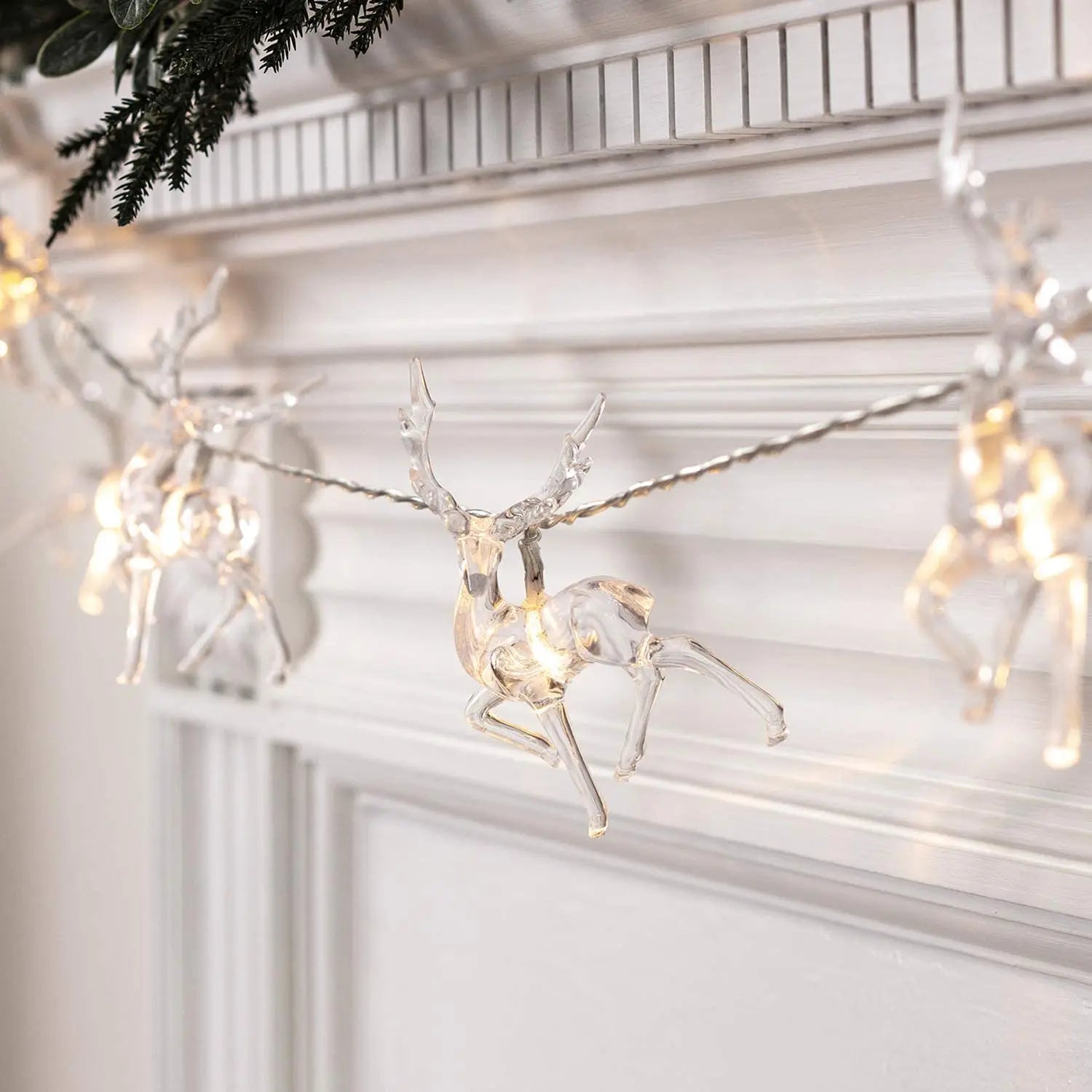 Christmas Reindeer String Lights Garland Decoration For Home Crystal Elk Fairy Lights Ornament Xmas Wedding party Christmas Lights