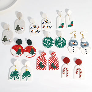 Christmas Earrings for Women Festival Gifts for Women Clay Drop Earrings 3D Handmade Earrings Xmas Accessories Snowman Earring Christmas Party Jewellery Christmas Costume Accessories