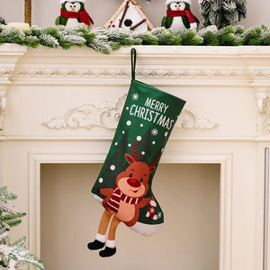 Christmas Stocking Large Stockings Santa Snowman Candy Bag Gift Socks Tree Christmas Ornament Decorations for Family Holiday Christmas Party Decor