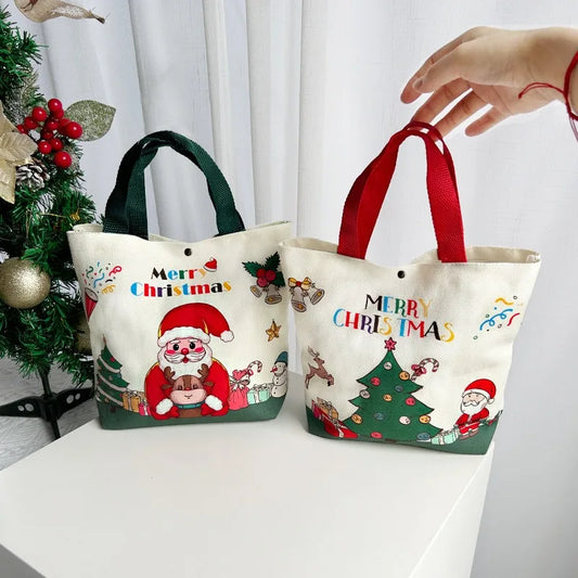 Christmas Handheld Cloth Bag Santa Claus Bag Christmas Candy Bag Kids Candy Bag Gift Bag Christmas Decor