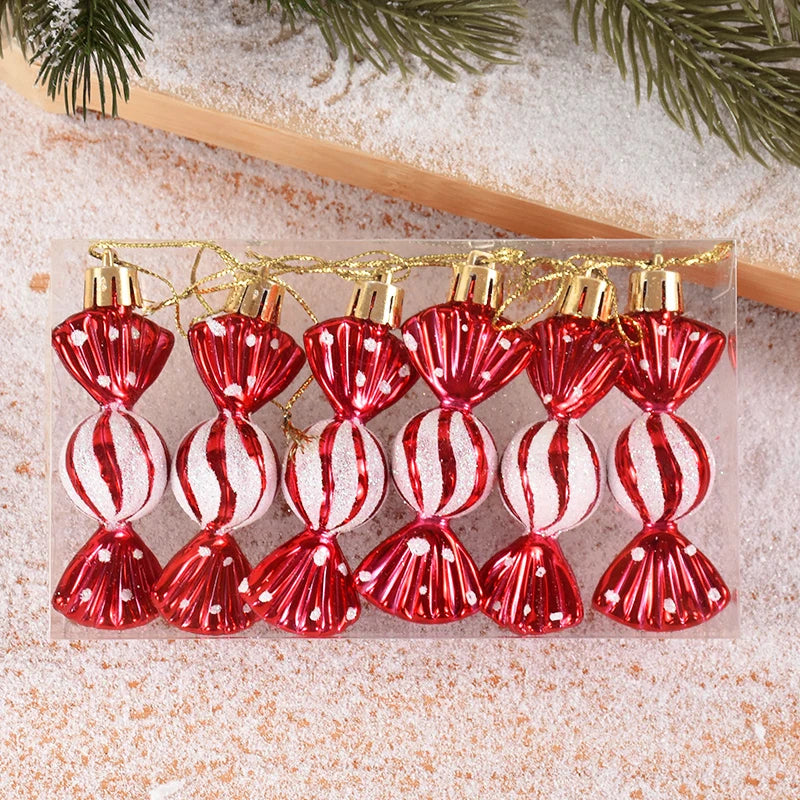 Christmas Lollipop Ornament Candy Cane Pendant Ornament Xmas Tree Hanging Ball Ornaments Christmas Decorations for Home New Year Gift Bulk Christmas Ornaments